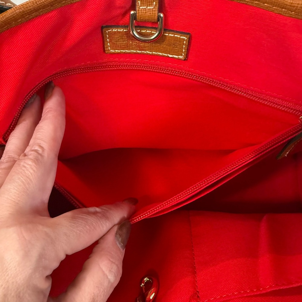 Dooney & Bourke Pink Leather Trim Nylon Tote Bag Shoulder Bag - Picture 11 of 14